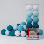 Гирлянда хлопковые фонарики Сotton Ball Aqua от ImperiumLoft