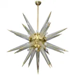 Люстра на штанге Brass Sputnik Chandelier with Murano Glass Spikes