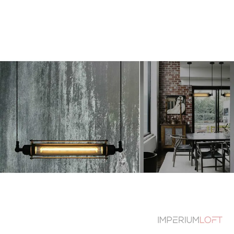 Подвесной светильник Loft Industrial Edison Cage Horizontal Mono от ImperiumLoft Подвесной светильник Loft Industrial Edison Cage Horizontal Mono от ImperiumLoft