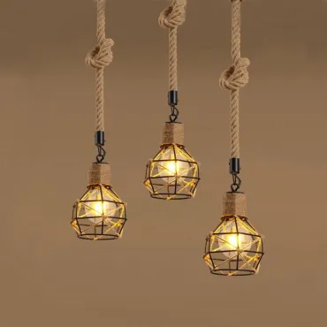 Подвесной светильник LOFT ROPE CHANDELIER CAGE Mono Подвесной светильник LOFT ROPE CHANDELIER CAGE Mono