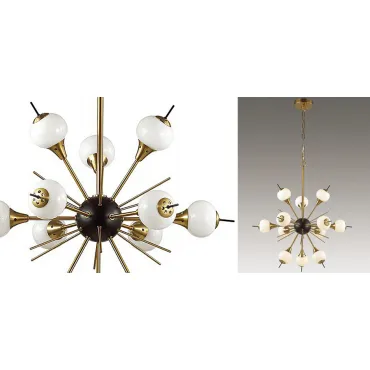 Люстра на штанге White Glass Globes Sputnik Chandelier in 70 Люстра на штанге White Glass Globes Sputnik Chandelier in 70