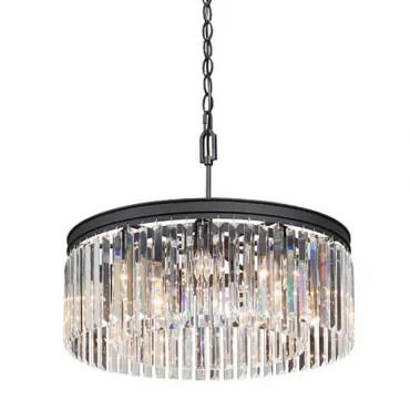 Подвесная люстра RH Rhys Clear Glass Prism Round Chandelier 60 Подвесная люстра RH Rhys Clear Glass Prism Round Chandelier 60