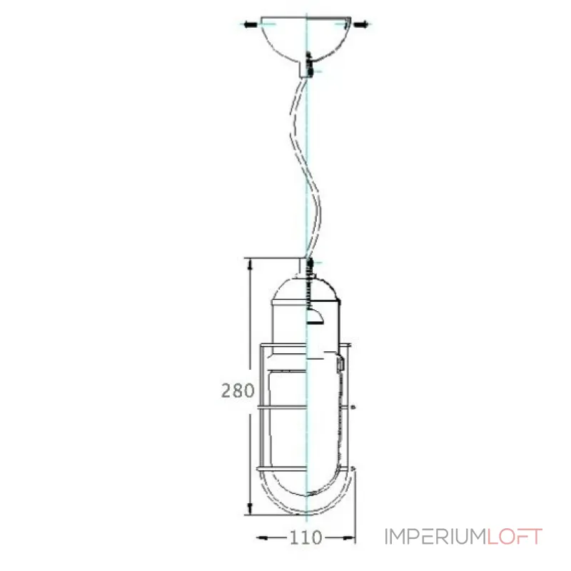 Подвесной светильник Lucretia Industrial Bullet Vintage Pendant от ImperiumLoft