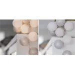 Гирлянда хлопковые фонарики Сotton Ball White-Silver от ImperiumLoft