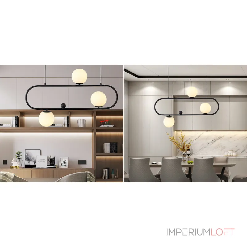 Люстра Horizontal Balls Balance Black 3 от ImperiumLoft