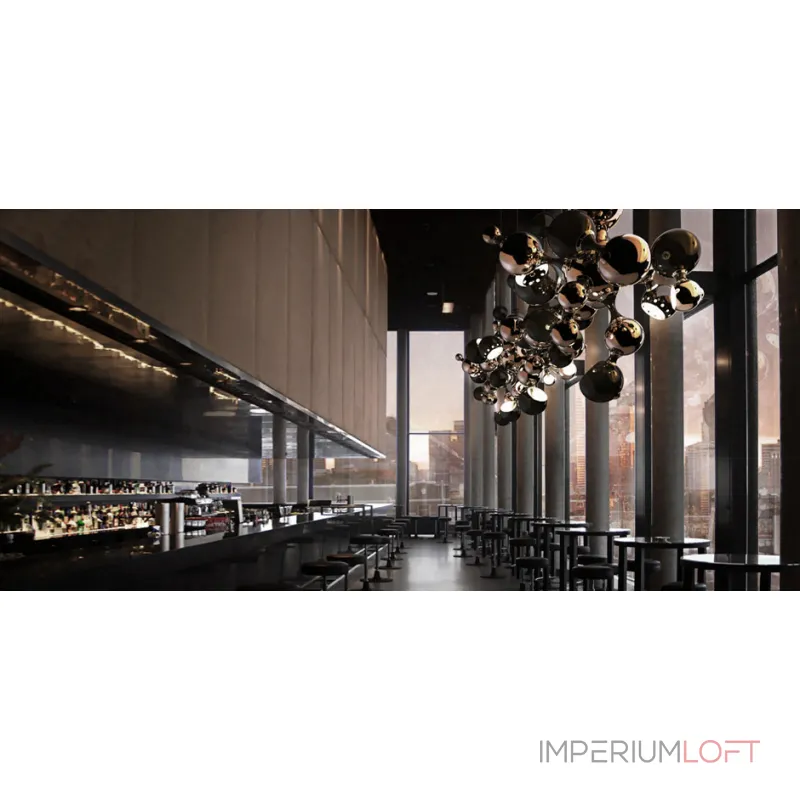 Люстра на штанге Atomic Suspension black Delightfull