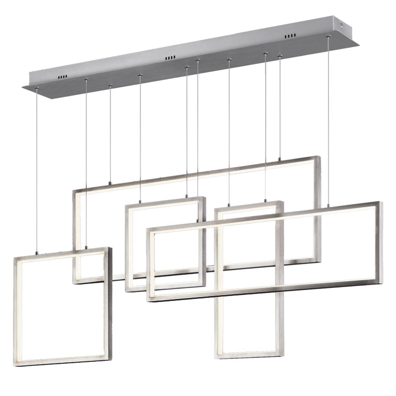 Подвесная люстра Rectangle Geometry Chandelier Nickel 5 Подвесная люстра Rectangle Geometry Chandelier Nickel 5