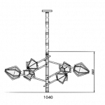 Люстра на штанге HARLOW Spoke Chandelier Gabriel Scott