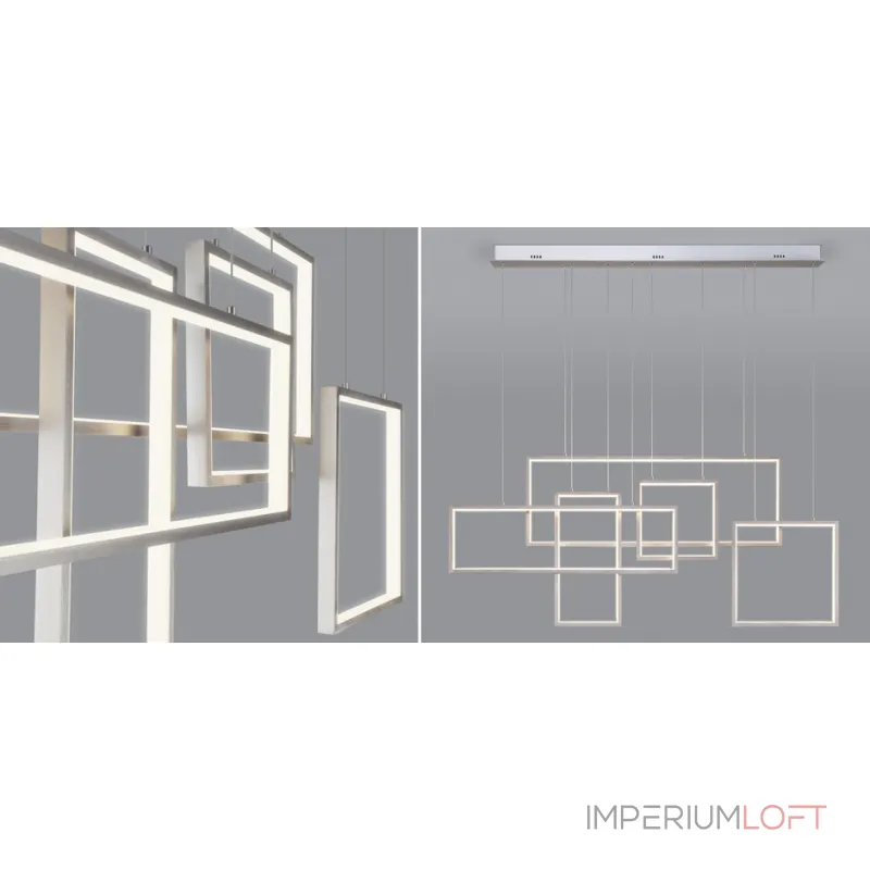 Подвесная люстра Rectangle Geometry Chandelier Nickel 5 Подвесная люстра Rectangle Geometry Chandelier Nickel 5