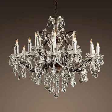 Подвесная люстра RH Rococo Iron & Crystal Chandelier 18
