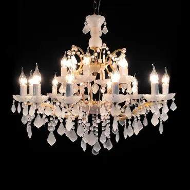 Подвесная люстра RH Rococo Iron & white matt Crystal Chandelier 18