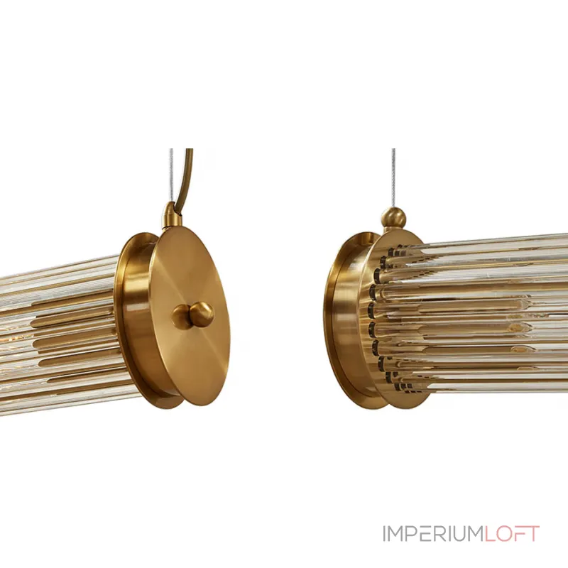 Подвесной светильник Glass TUBE Pendant Double Gold от ImperiumLoft