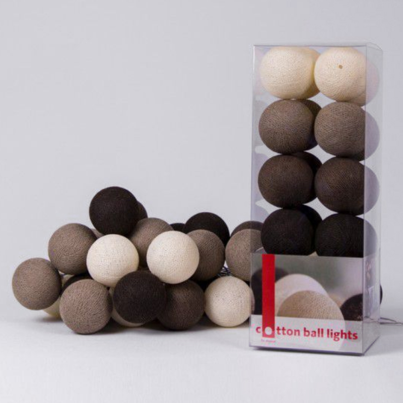 Гирлянда хлопковые фонарики Сotton Ball Brown от ImperiumLoft Гирлянда хлопковые фонарики Сotton Ball Brown от ImperiumLoft