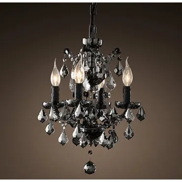 Подвесная люстра 19TH C. ROCOCO IRON & Smok CRYSTAL 4