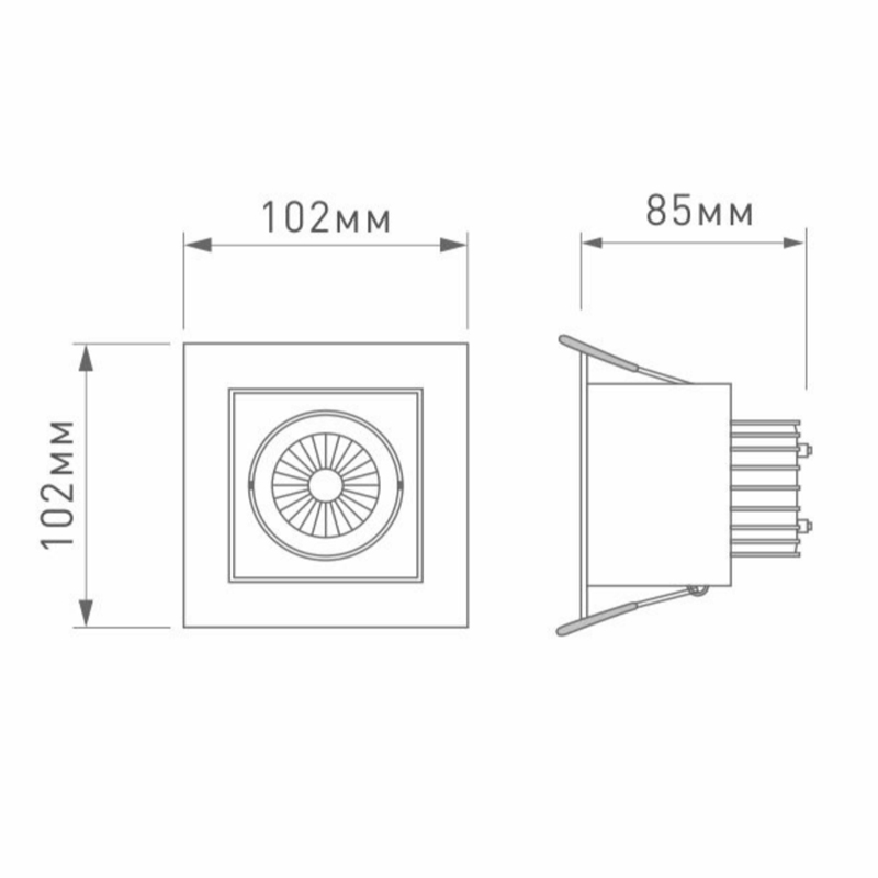 Встраиваемый светодиодный светильник Белый 9W от ImperiumLoft Встраиваемый светодиодный светильник Белый 9W от ImperiumLoft