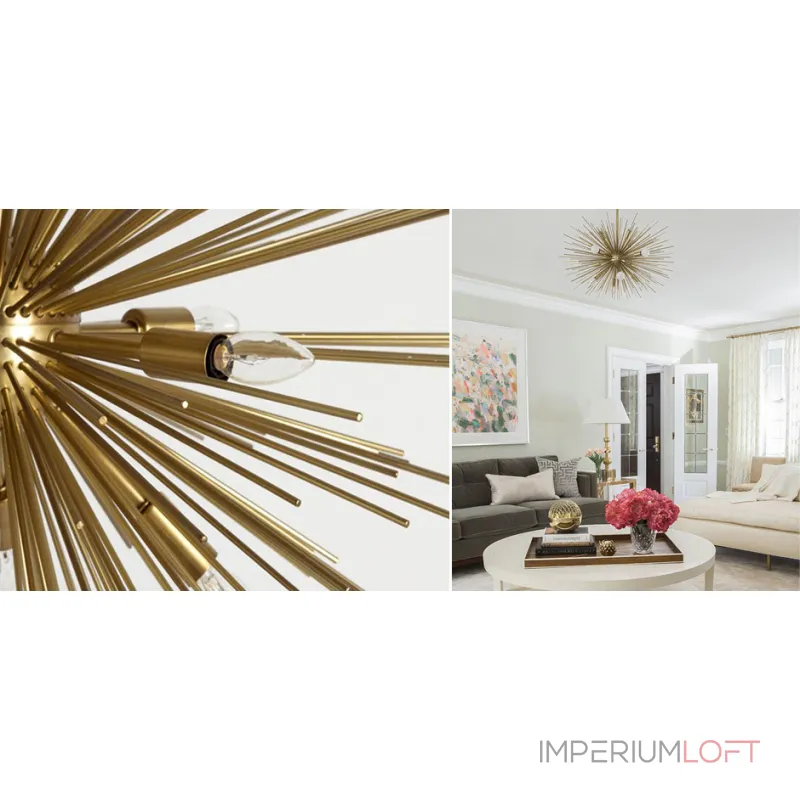 Люстра на штанге ASTRA Chandelier Sputnik Brass