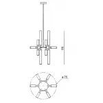 Люстра на штанге Castle 18-03 Black and Smoke