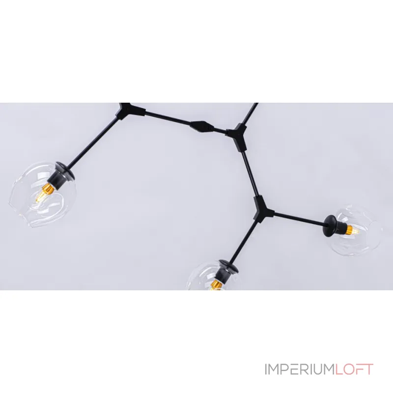 Люстра на штанге Сrumpled Glass Bubble Chandelier Black 6 Люстра на штанге Сrumpled Glass Bubble Chandelier Black 6