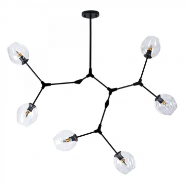 Люстра на штанге Сrumpled Glass Bubble Chandelier Black 6 Люстра на штанге Сrumpled Glass Bubble Chandelier Black 6