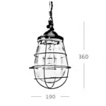Подвесной светильник Glass Drop Cage Retro Color Light от ImperiumLoft