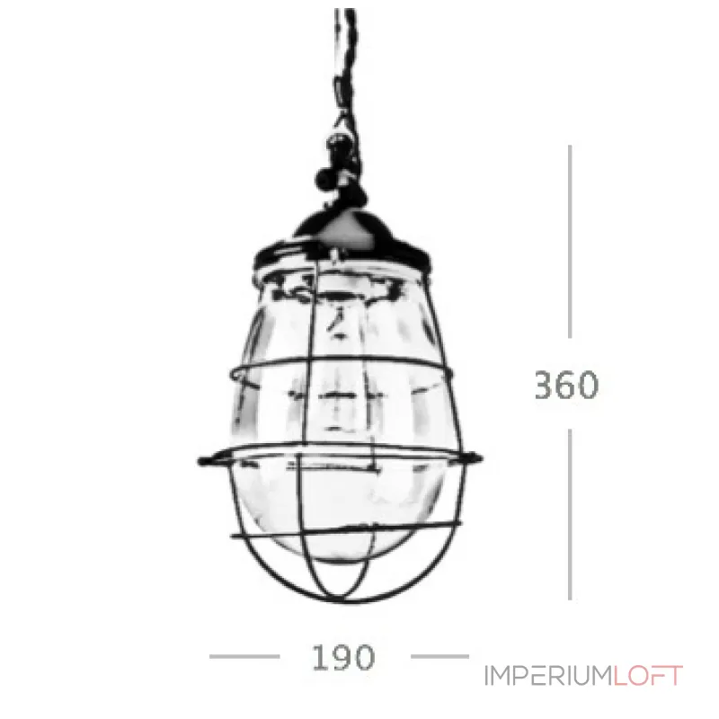 Подвесной светильник Glass Drop Cage Retro Color Light от ImperiumLoft