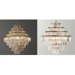 Подвесная люстра RH Alaine Crystal Large Pendant Antiqued Brass