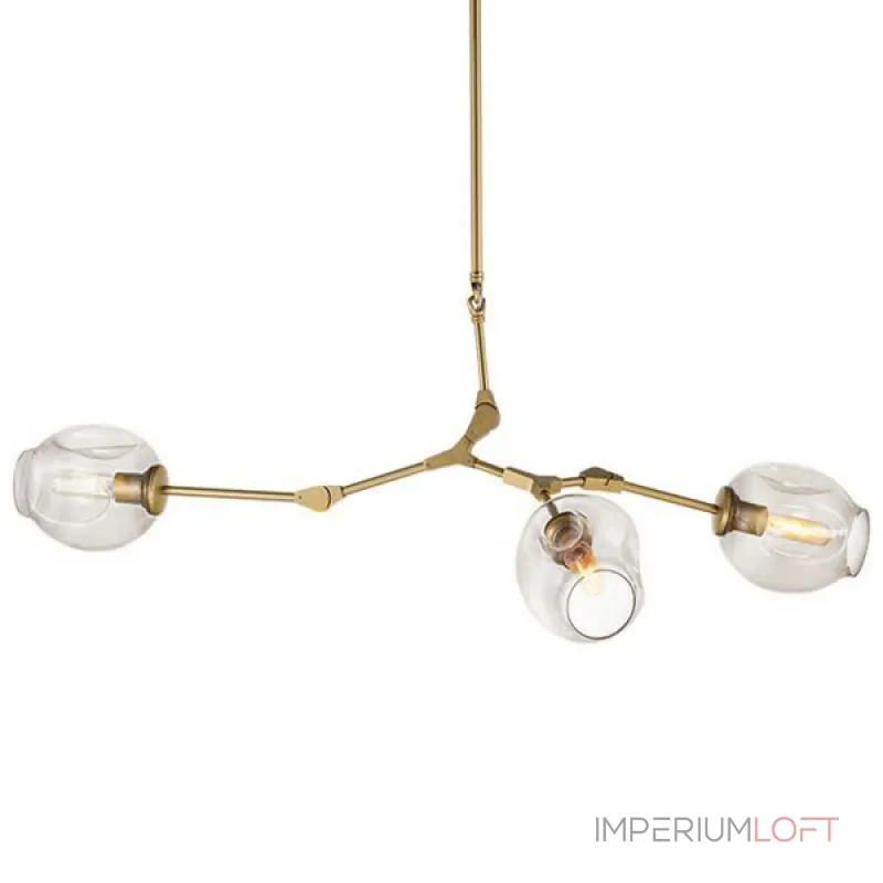 Люстра на штанге Сrumpled Glass Bubble Chandelier Gold 3