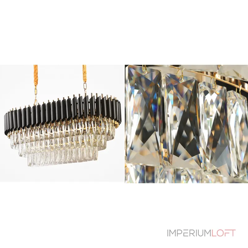 Подвесная люстра Empire Black Rectangular Chandelier Crystal