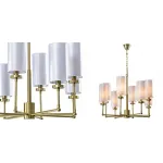 Подвесная люстра Fabric Lampshade Brass 8