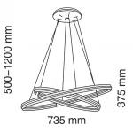 Подвесная люстра Half Ring Black & White Pendant S