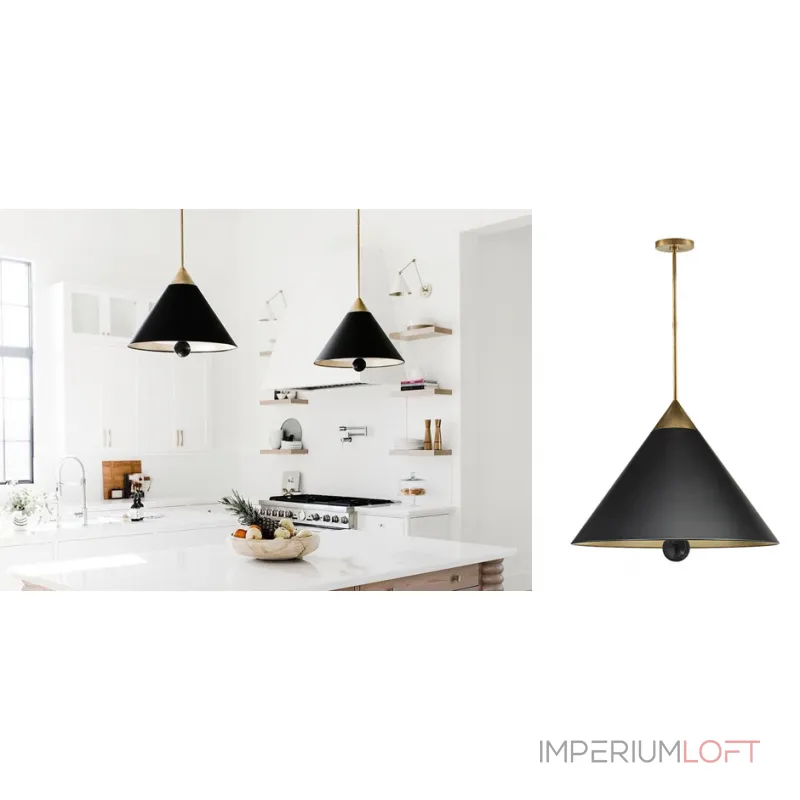 Подвесной светильник Cleo Pendant Brass & Black от ImperiumLoft