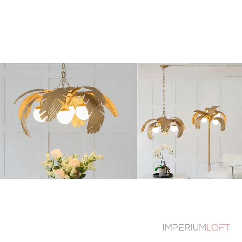 Подвесная люстра Vintage Chandelier Gold Сoconut Palm