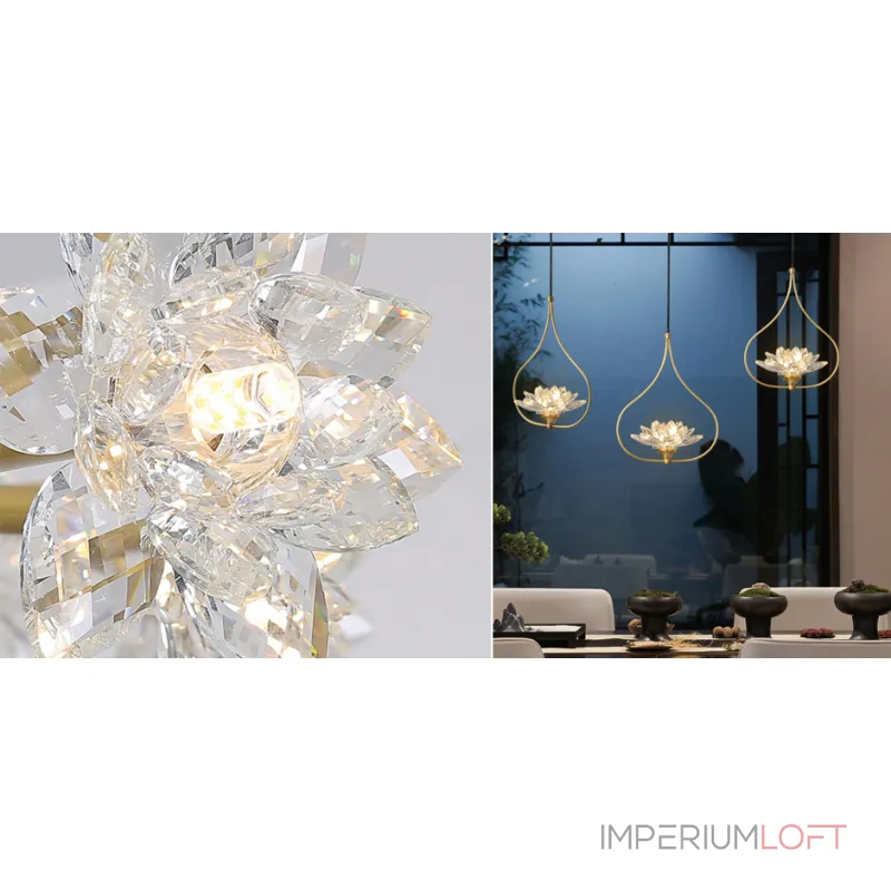Хрустальный светильник Цветок Лотоса Lotus flower Clear Glass pendant lamp A от ImperiumLoft Хрустальный светильник Цветок Лотоса Lotus flower Clear Glass pendant lamp A от ImperiumLoft