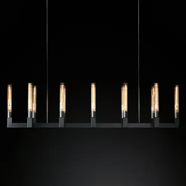 Люстра на штанге RH CANELLE Linear Chandelier 12 Modern Black Люстра на штанге RH CANELLE Linear Chandelier 12 Modern Black
