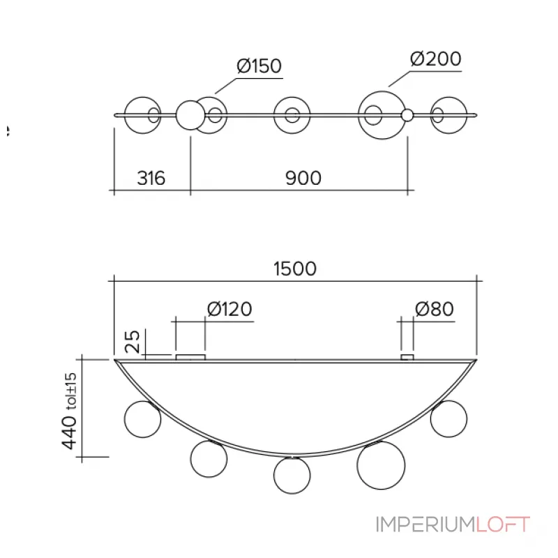 Потолочный светильник Atelier Areti Girlande Ceiling Crescent 5 от ImperiumLoft Потолочный светильник Atelier Areti Girlande Ceiling Crescent 5 от ImperiumLoft