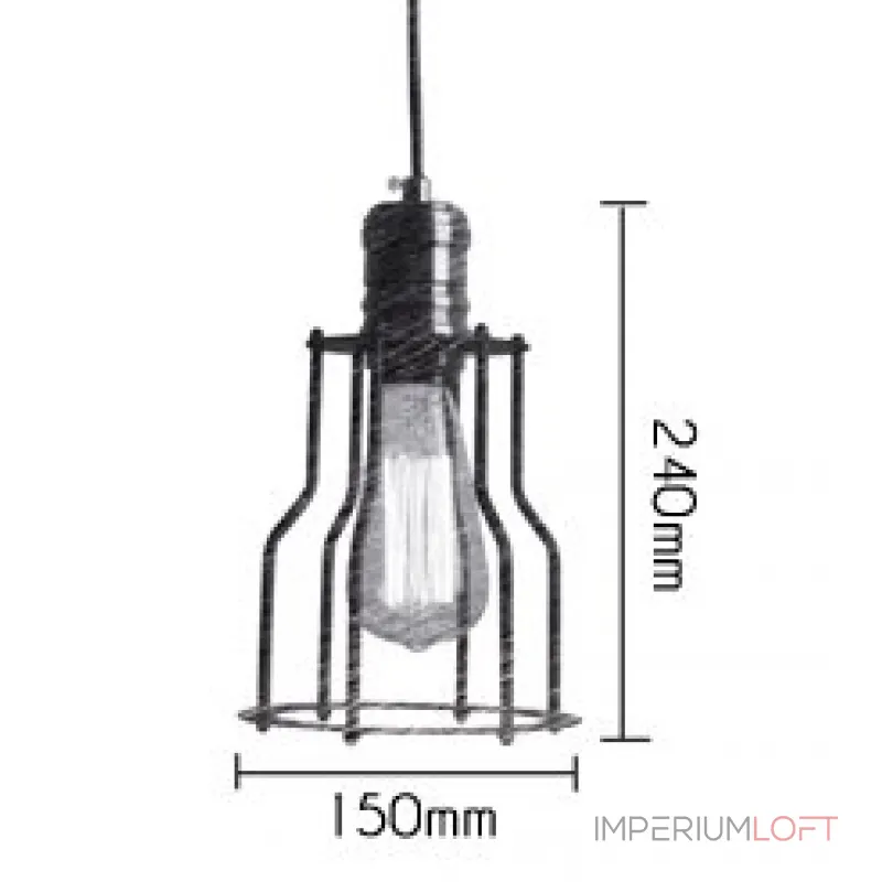 Подвесной светильник Loft Industrial Cage Filament Pendant от ImperiumLoft