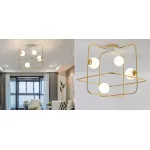 Люстра на штанге Broken Squares Balls Brass