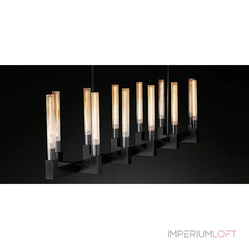 Люстра на штанге RH CANELLE Linear Chandelier 12 Modern Black Люстра на штанге RH CANELLE Linear Chandelier 12 Modern Black