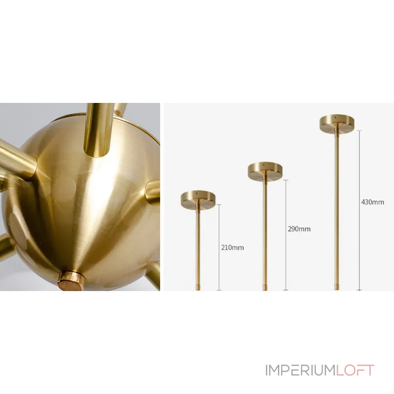 Люстра на штанге Cherry Bomb 16 balls Gold