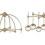 Люстра на штанге Hudson Valley 1227-AGB Boca Led Chandelier In Aged Brass