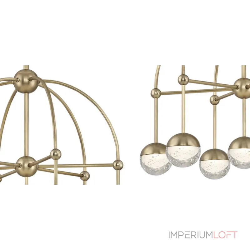 Люстра на штанге Hudson Valley 1227-AGB Boca Led Chandelier In Aged Brass