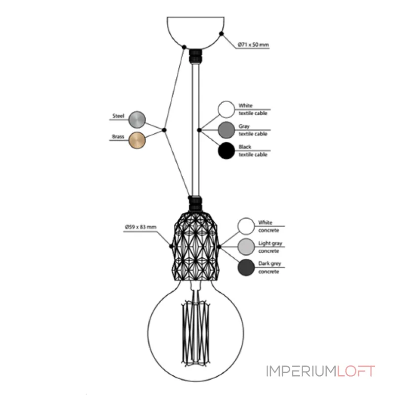 Гирлянда хлопковые фонарики Сotton Ball Ice Black от ImperiumLoft