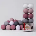 Гирлянда хлопковые фонарики Сotton Ball Dirty Rose от ImperiumLoft