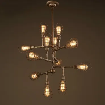 Люстра на штанге Loft Industrial Sputnik 12 Retro