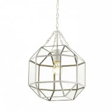 Подвесной светильник Glass & Metal Cage Pendant White