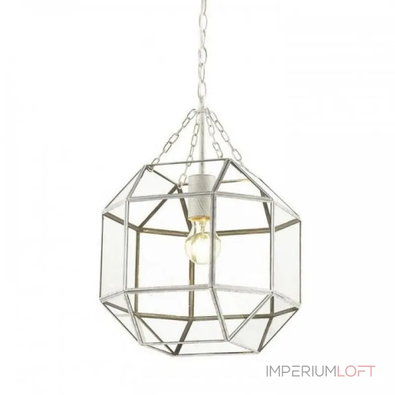 Подвесной светильник Glass & Metal Cage Pendant White от ImperiumLoft Подвесной светильник Glass & Metal Cage Pendant White от ImperiumLoft