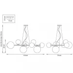 Подвесная люстра Bubbles on 4 Rings Chandelier Black