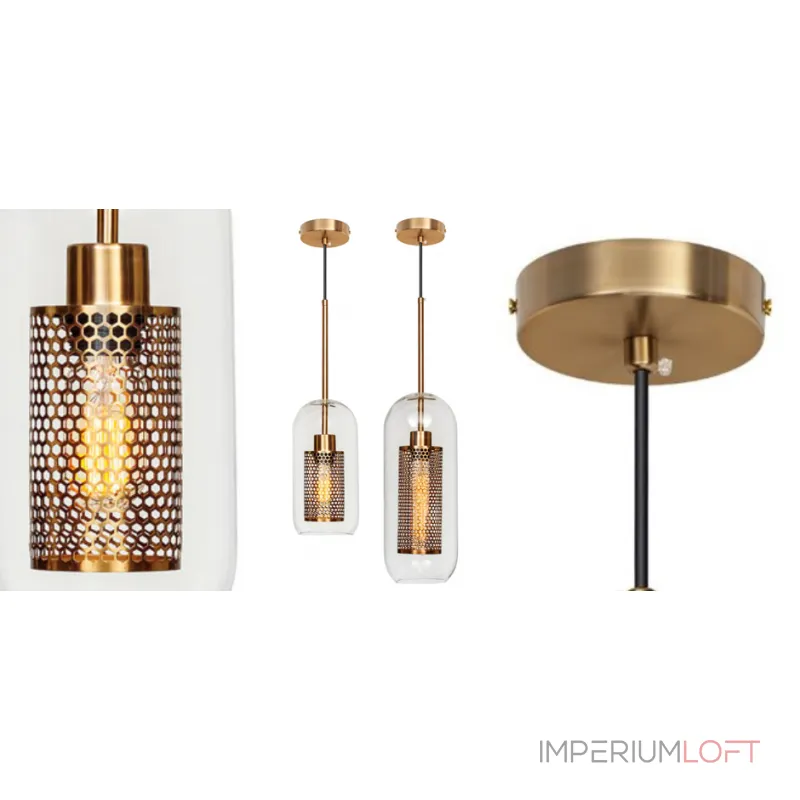 Perforation  Pendant Lamp Gold Oval от ImperiumLoft