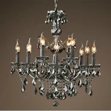 Подвесная люстра 19TH C. ROCOCO IRON & Smok CRYSTAL 12