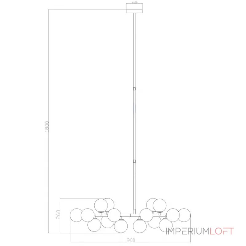 Люстра на штанге Bubble Stik Cold Chandelier